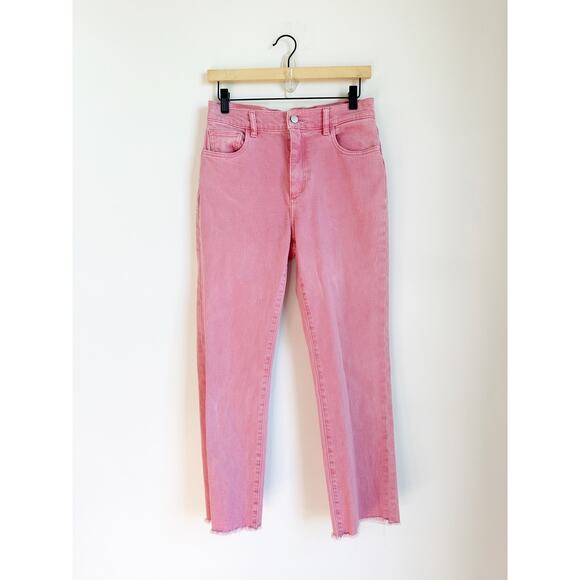Dl1961 Pink Raw Edge Patti Straight Jean Size 27 - Picture 2 of 4